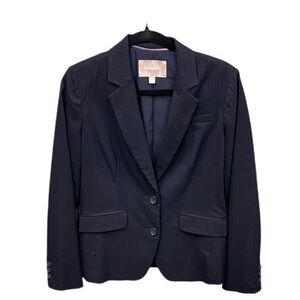 Women's BANANA REPUBLIC Blazer Pinstripe Classic Black Wool Blend- Size‎ 4